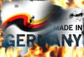 Made in germany Fire flames burning background Royalty Free Stock Photo