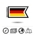 Made in Germany flag with travel icons. Eps10 Vector. Royalty Free Stock Photo