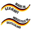 Made in Germany with German Flag Quality Label on the white Background. Royalty Free Stock Photo