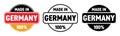 Made in Germany vector icon. German made quality product label, 100 percent package stamp