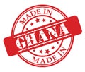 Made in Ghana red rubber stamp