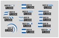 Made in Greece graphic and label set Royalty Free Stock Photo