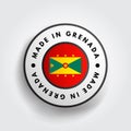 Made in Grenada text emblem stamp, concept background