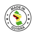 Made in Guyana icon. Stamp sticker. Vector illustration Royalty Free Stock Photo