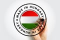 Made in Hungary text emblem badge, concept background