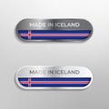 Made in Iceland Label, Symbol or Logo Luxury Glossy Grey and White 3D Illustration