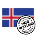 Made in Iceland label on white