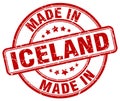 made in Iceland red grunge stamp