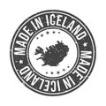 Made in Iceland Symbol. Silhouette Icon Map. Design Grunge Vector. Product Export Seal.