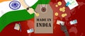 Made in India price tag illustration badge export patriotic business transaction