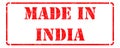 Made in India - Red Rubber Stamp. Royalty Free Stock Photo
