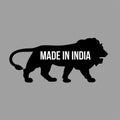 Made in India sticker for Indian products with lion silhouette icon. Make in India