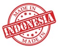 Made in Indonesia red rubber stamp