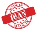 Made in Iran red rubber stamp