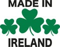 Made in Ireland design with three shamrocks