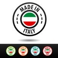 Made in Italy badges with Italian flag.