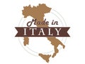 Made in Italy brown design vector illustration