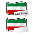 Made in Italy Flag and white empty Paper. Esp10 Vector.