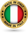 Made in Italy gold label, vector illustration Royalty Free Stock Photo