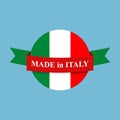 Made in Italy logo. Italian production Sign.