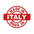 Made in Italy red stamp. Royalty Free Stock Photo