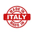 Made in Italy red stamp. Vector illustration on white background Royalty Free Stock Photo