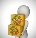 Made in Italy stamp shows Italian products produced or fabricated in Italia - 3d illustration