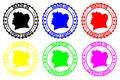 Made in Ivory Coast - rubber stamp - vector,