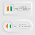 Made in IvoryCoast neumorphic graphic and label Royalty Free Stock Photo