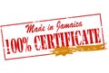 Made in Jamaica one hundred percent certificate Royalty Free Stock Photo