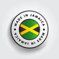 Made in Jamaica text emblem badge, concept background