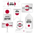 Made in Japan graphics and labels set Royalty Free Stock Photo