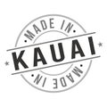 Made In Kauai. Stamp Rectangle Map. Logo Icon Symbol. Design Certificated. Vector National Product.