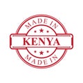Made in Kenya label icon with red color emblem on the white background