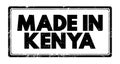 Made in Kenya text emblem stamp, concept background