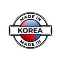 Made in Korea label icon emblem isolated on white background Royalty Free Stock Photo