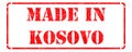 Made in Kosovo on Red Stamp.