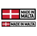 Made in Malta label on white