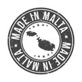 Made in Malta Map. Quality Original Stamp Design Vector Art Seal badge illustration.