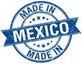 made in Mexico blue round stamp