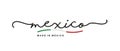 Made in Mexico handwritten calligraphic lettering logo sticker flag ribbon banner