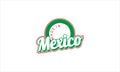 Made in Mexico  lettering typography  logo with badge icon logo design vector illustration Royalty Free Stock Photo