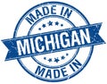 Made in Michigan blue round stamp Royalty Free Stock Photo