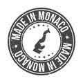 Made in Monaco Map. Quality Original Stamp Design Vector Art Seal Badge Illustration.