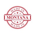 Made in Montana label icon with red color emblem on the white background