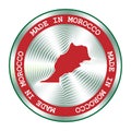 Made in Morocco seal or stamp. Round hologram sign for label design and national marketing