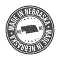 Made in Nebraska State USA Quality Original Stamp map. Design Vector Art Tourism Souvenir Round Seal Badge.