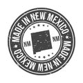 Made in New Mexico State USA Quality Original Stamp Map. Design Vector Art Tourism Souvenir Round Seal Badge.