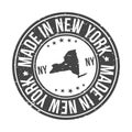 Made in New York State USA Quality Original Stamp Map. Design Vector Art Seal Badge Illustration. Royalty Free Stock Photo