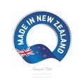 Made in New Zealand flag blue color label button banner